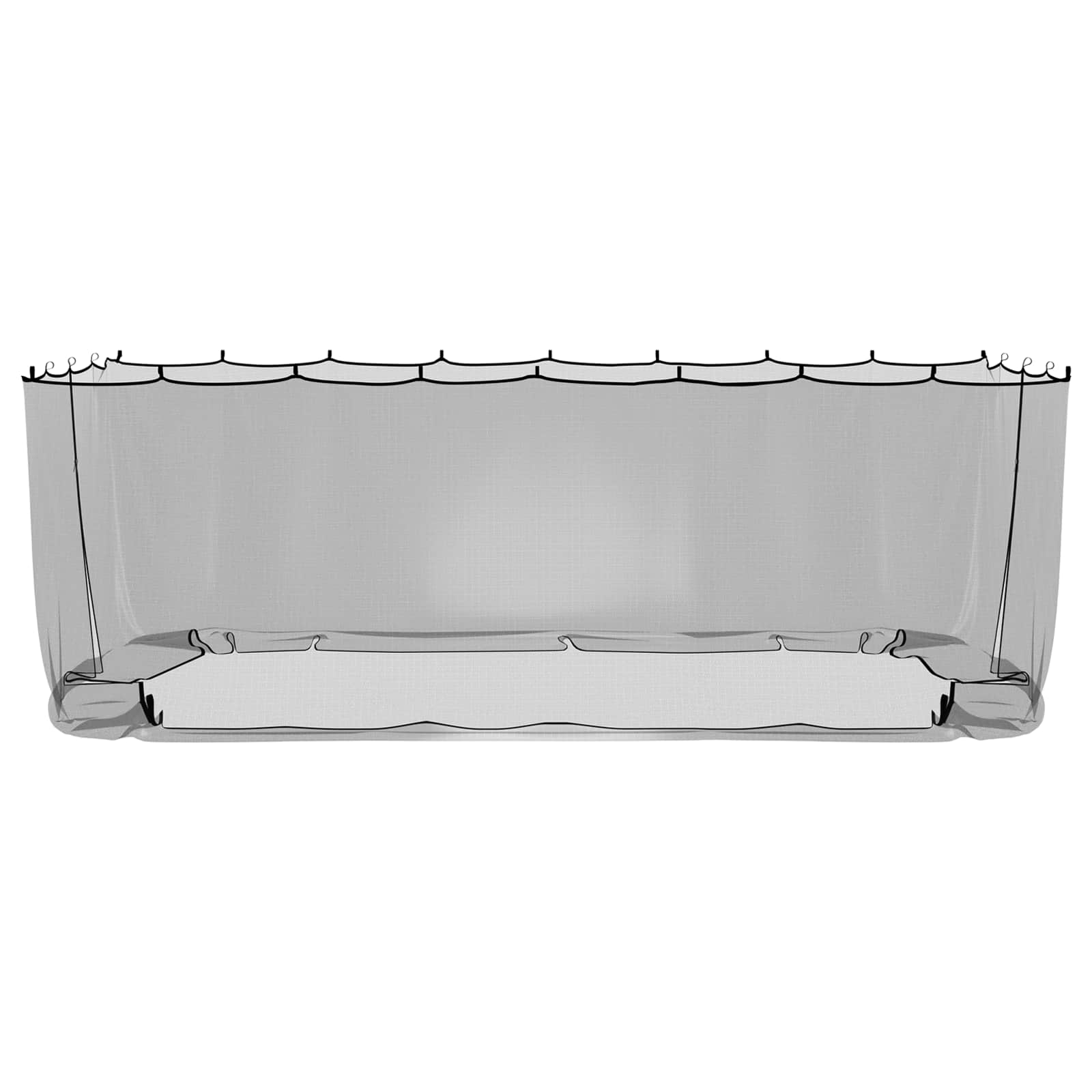 Muggennet voor Gazebo 220 Gaas 220 gaas Zwart 6 x 3 x 2 m