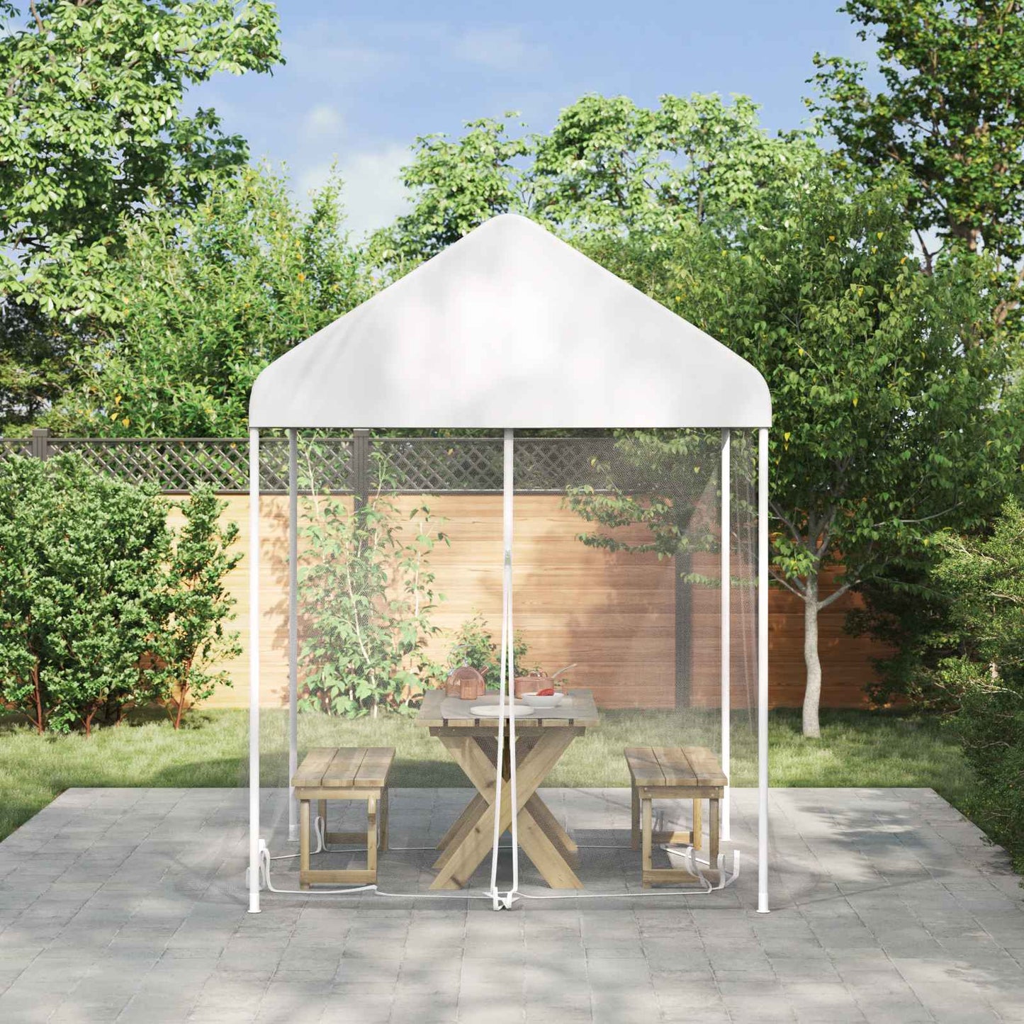 Muggennet voor Gazebo 220 Gaas 220 gaas Wit 2 x 2 x 2 m