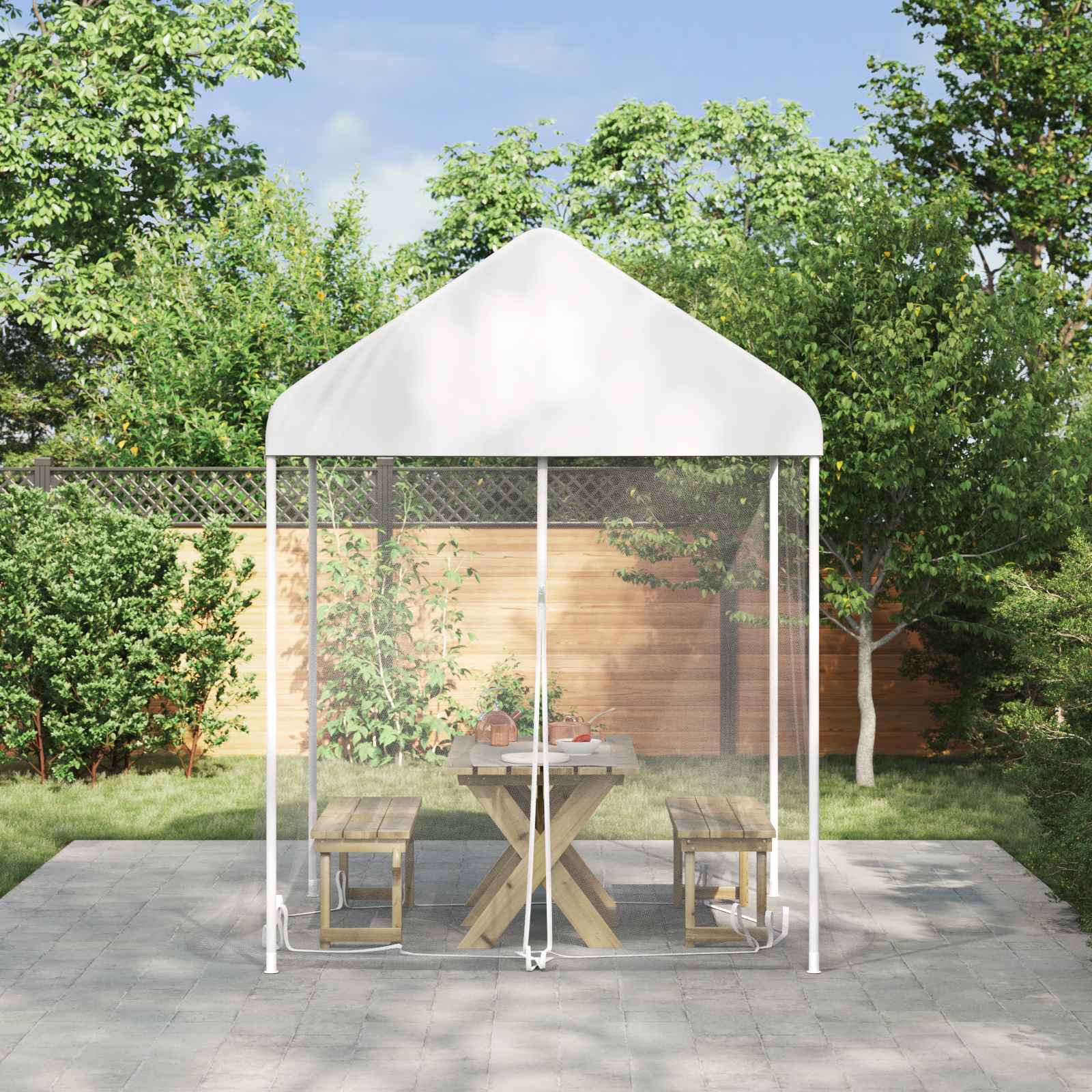 Muggennet voor Gazebo 220 Gaas 220 gaas Wit 2 x 2 x 2 m