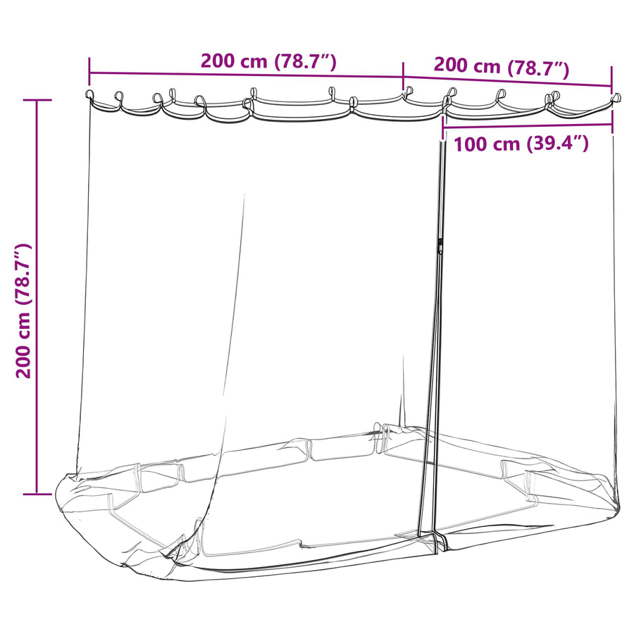Muggennet voor Gazebo 220 Gaas 220 gaas Wit 2 x 2 x 2 m