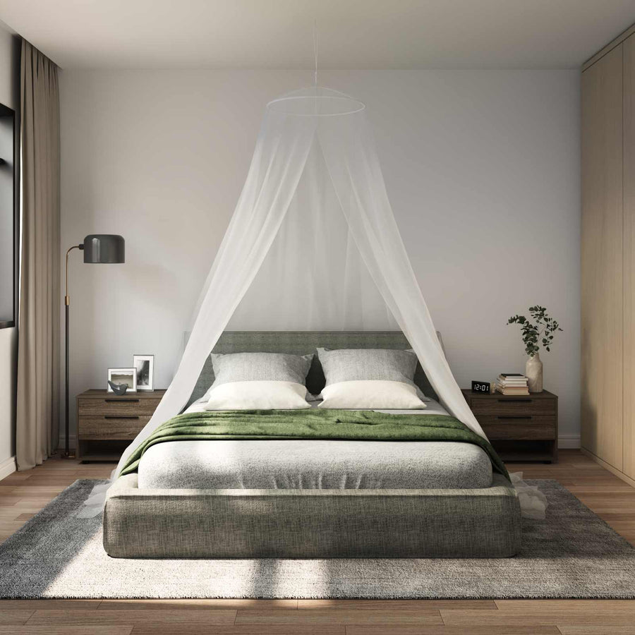 Muggennetje voor Bed 156 Gaas 3 pcs 156 gaas Wit Ø56 x 220 cm