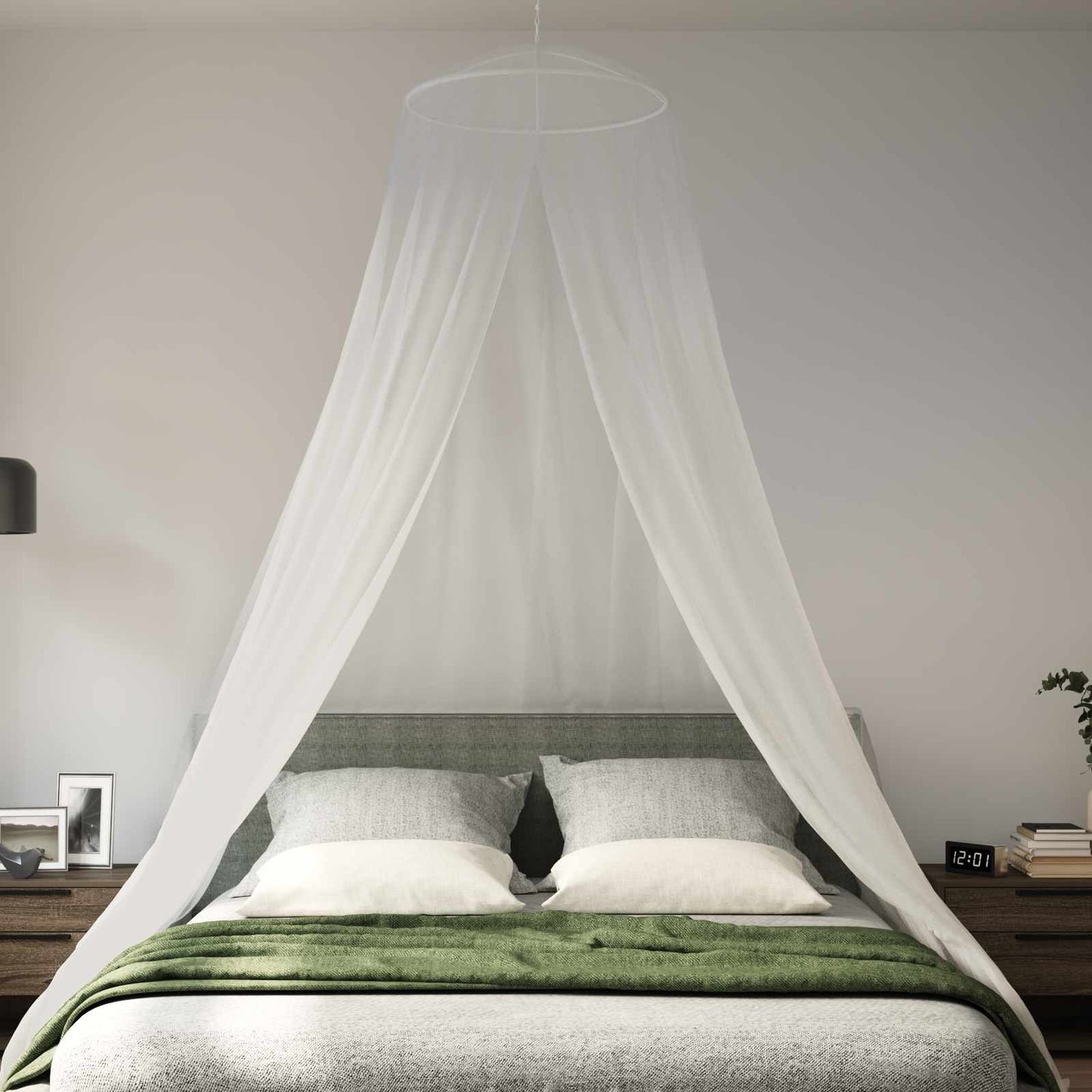 Muggennetje voor Bed 156 Gaas 3 pcs 156 gaas Wit Ø56 x 220 cm