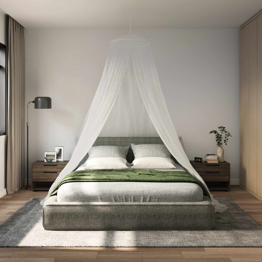 Muggennetje voor Bed 156 Gaas 3 pcs 156 gaas Wit Ø56 x 220 cm