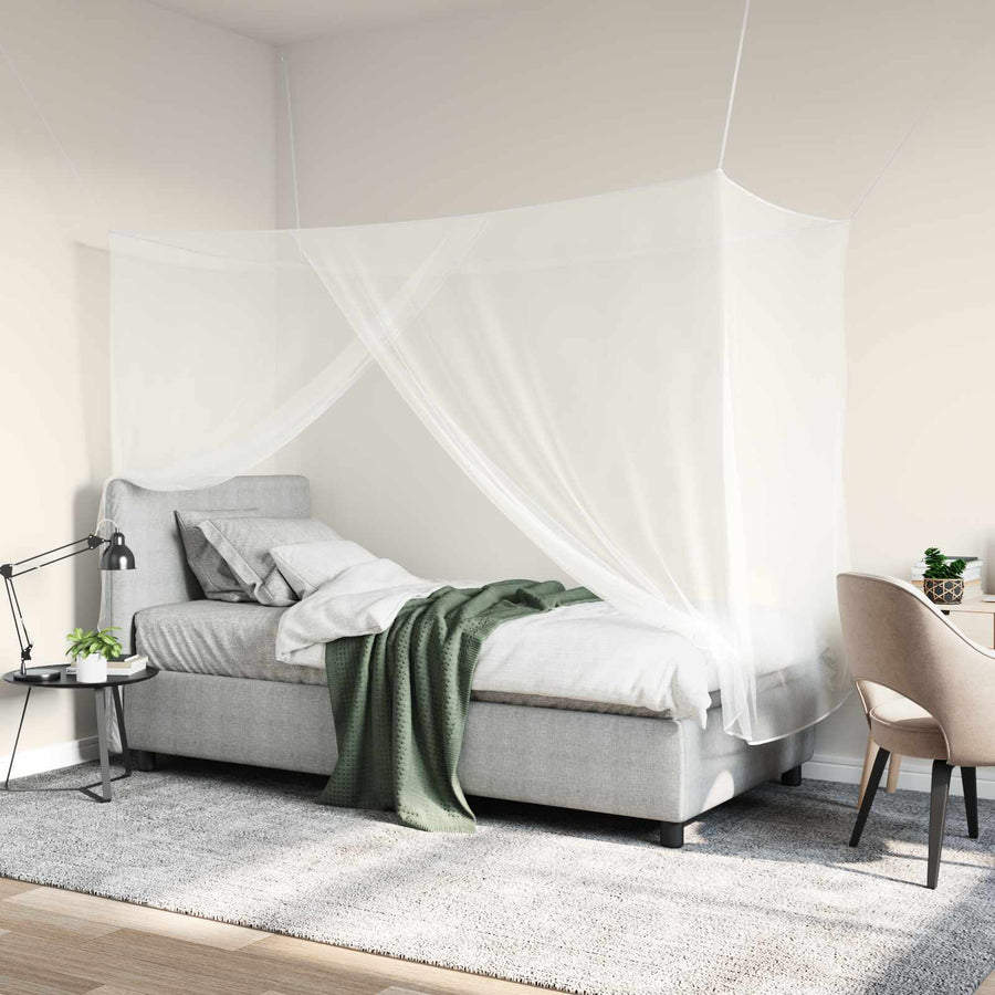 Muggennetje voor Bed 156 Gaas 3 pcs Wit Polyester