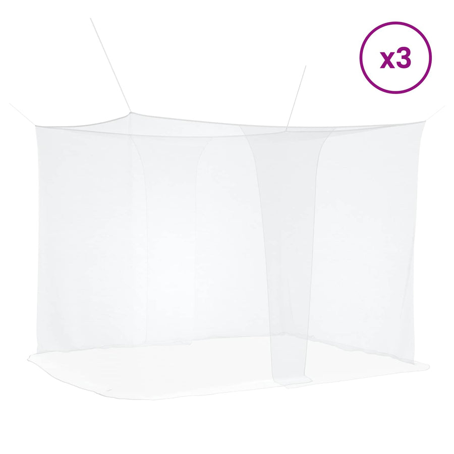 Muggennetje voor Bed 156 Gaas 3 pcs Wit Polyester