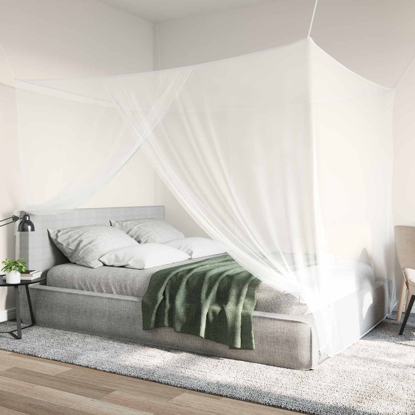 Muggennetje voor Bed 156 Gaas 3 pcs Wit Polyester