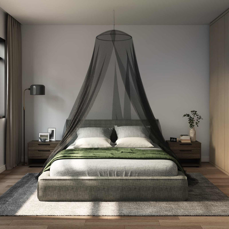 Muggennetje voor Bed 156 Gaas 156 gaas Zwart Ø56 x 220 cm
