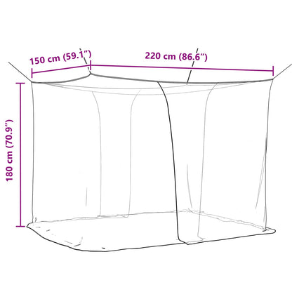 Muggennetje voor Bed 156 Gaas Zwart 220 x 150 x 180 cm