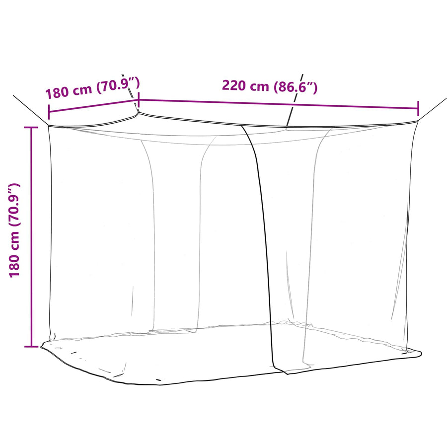 Muggennetje voor Bed 156 Gaas Zwart 220 x 180 x 180 cm