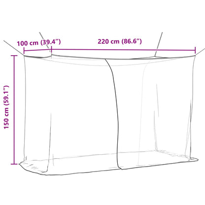 Muggennetje voor Bed 156 Gaas 3 pcs Zwart Polyester