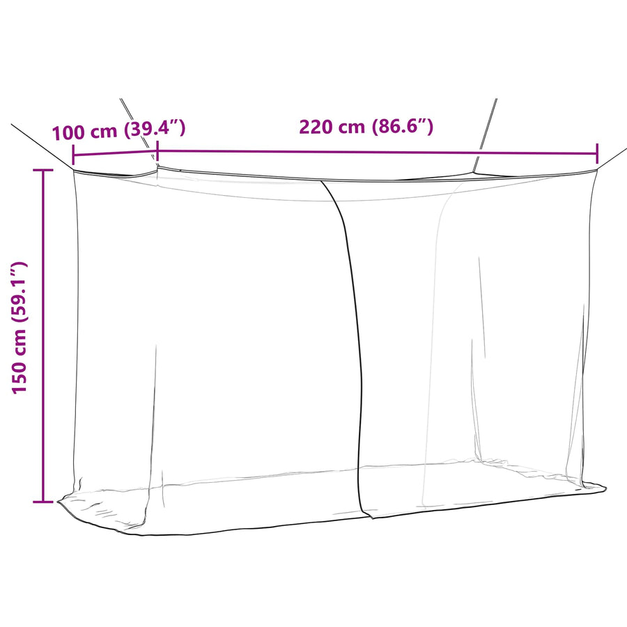 Muggennetje voor Bed 156 Gaas 3 pcs Zwart Polyester