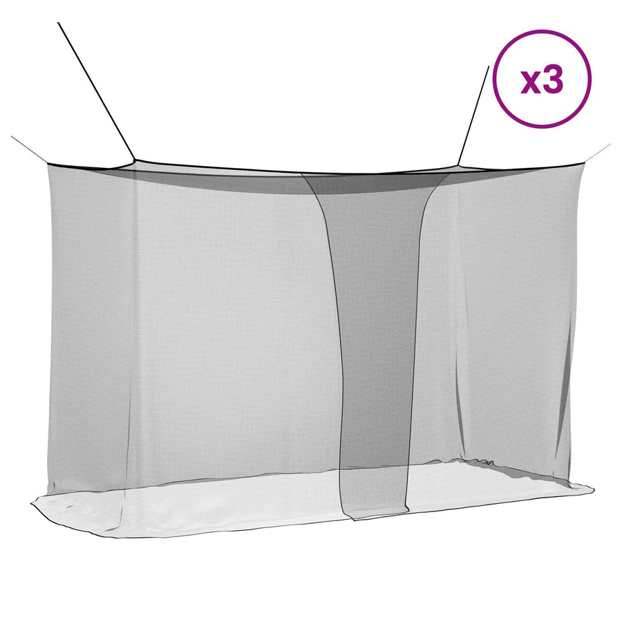 Muggennetje voor Bed 156 Gaas 3 pcs Zwart Polyester