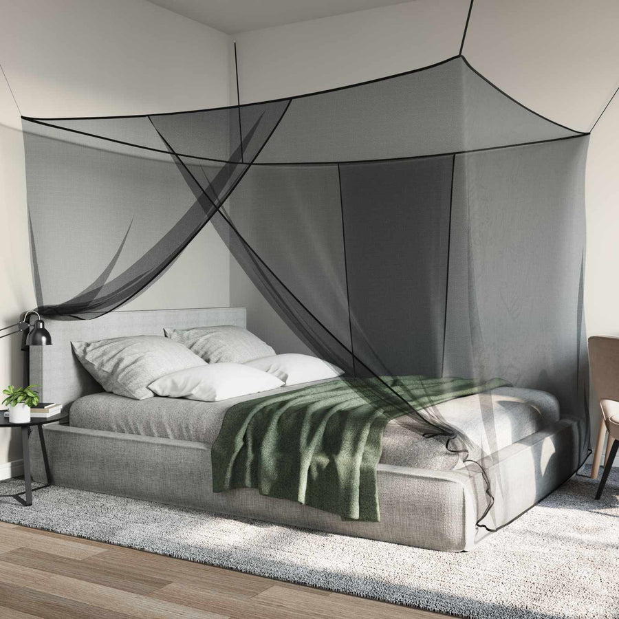 Muggennetje voor Bed 156 Gaas 3 pcs Zwart Polyester