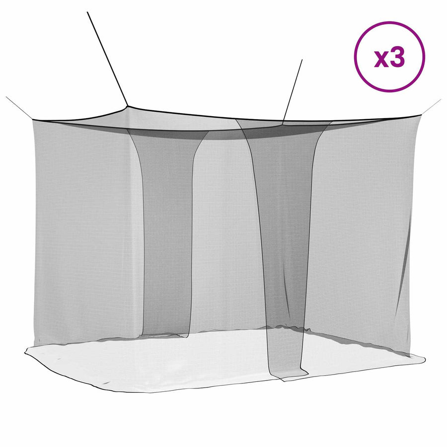 Muggennetje voor Bed 156 Gaas 3 pcs Zwart Polyester