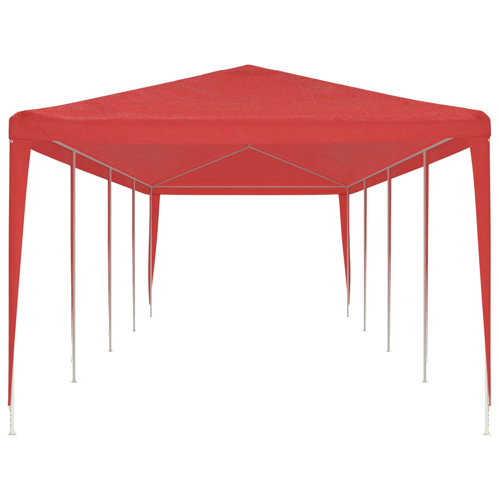 Partytent Rood 1200 x 300 x 255 cm PE en staal