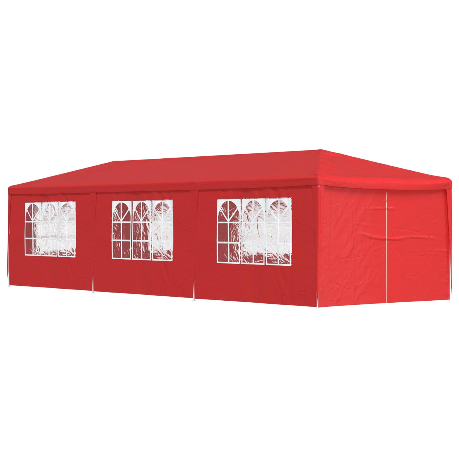 Partytent 900 x 300 x 255 cm Rood PE en staal