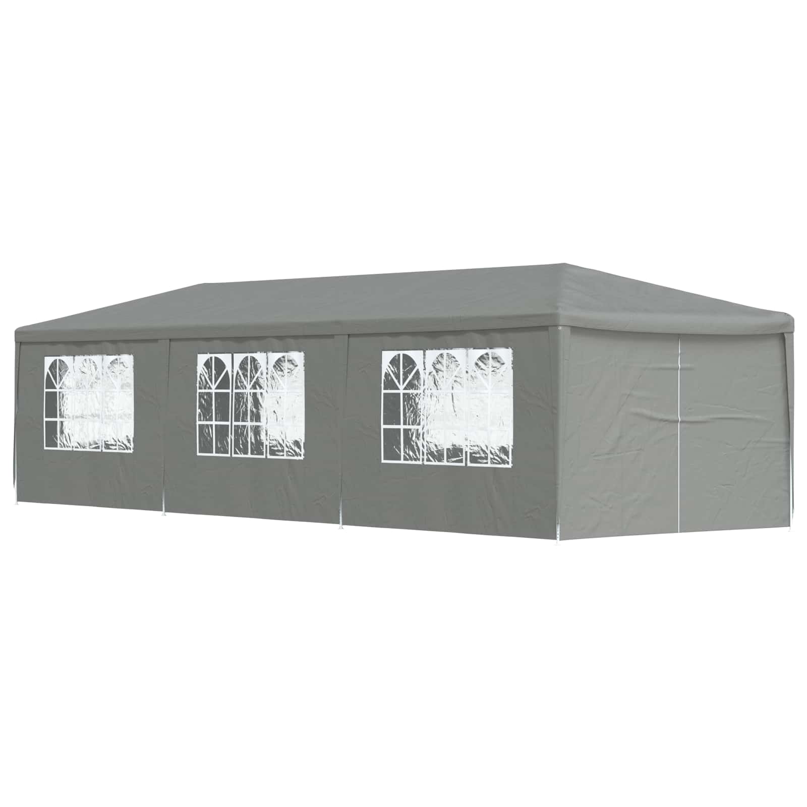 Partytent 900 x 300 x 255 cm Lichtgrijs PE en staal