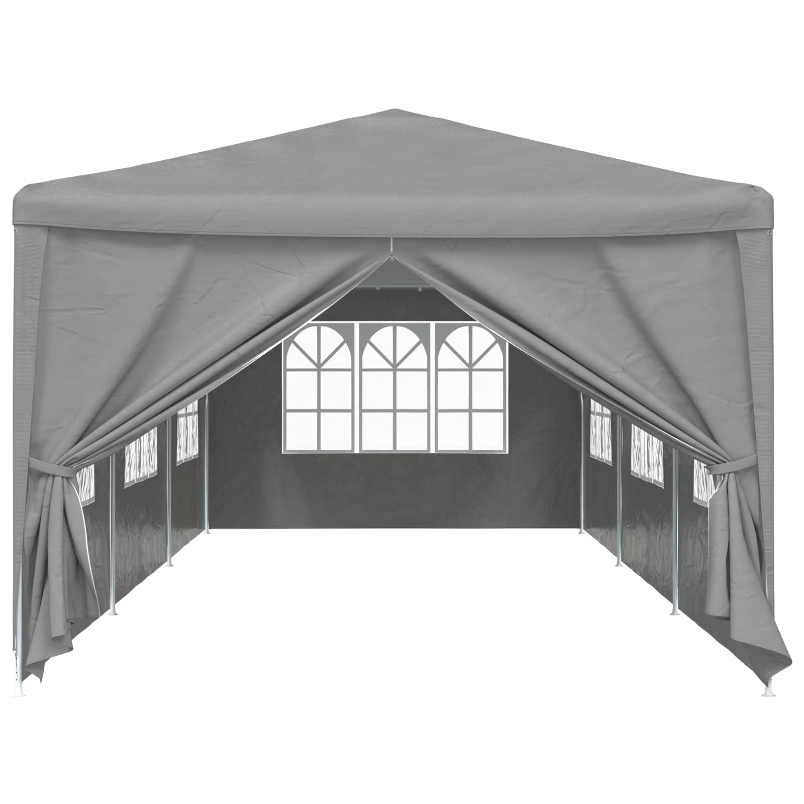 Partytent 900 x 300 x 255 cm Lichtgrijs PE en staal