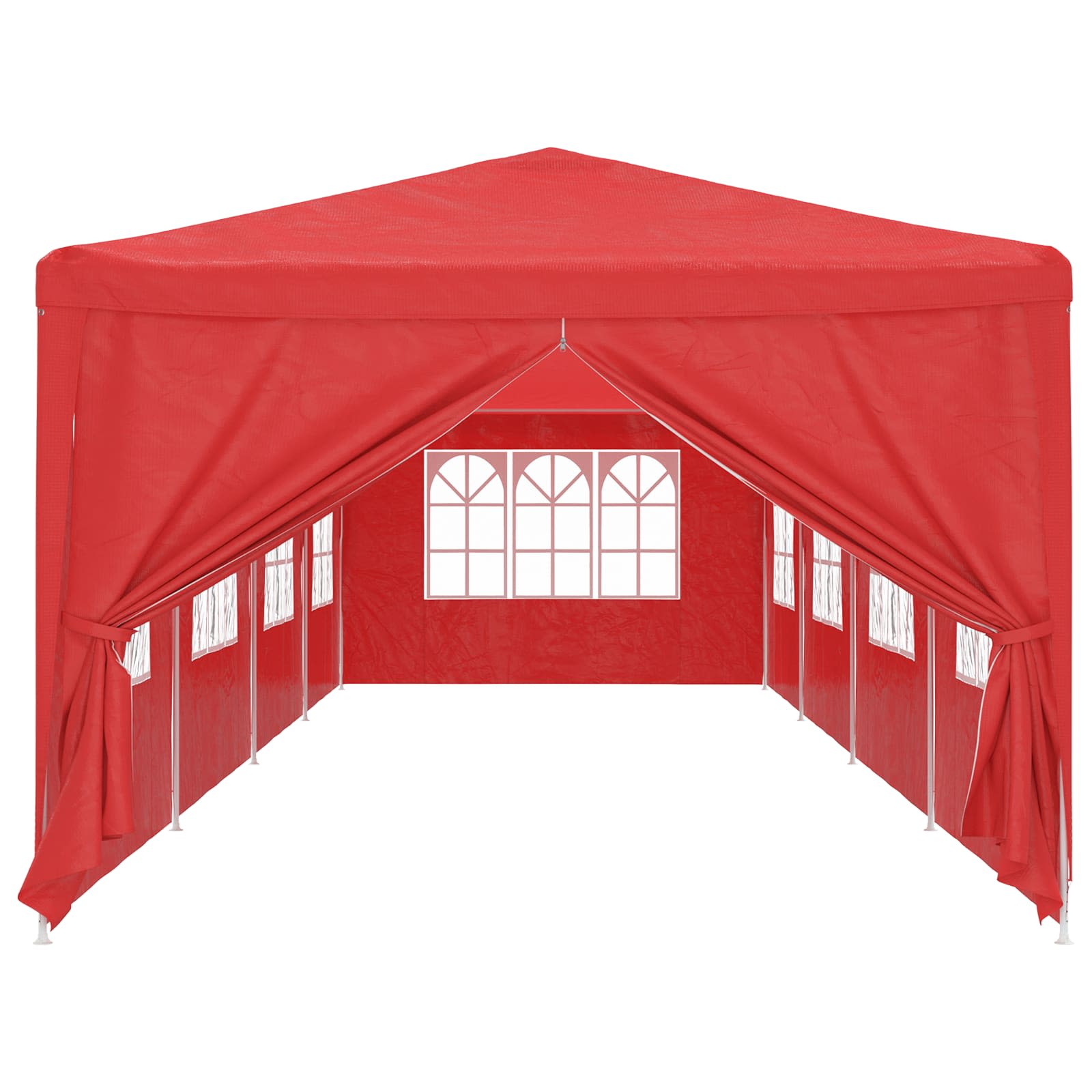Partytent 1200 x 300 x 255 cm Rood PE en staal