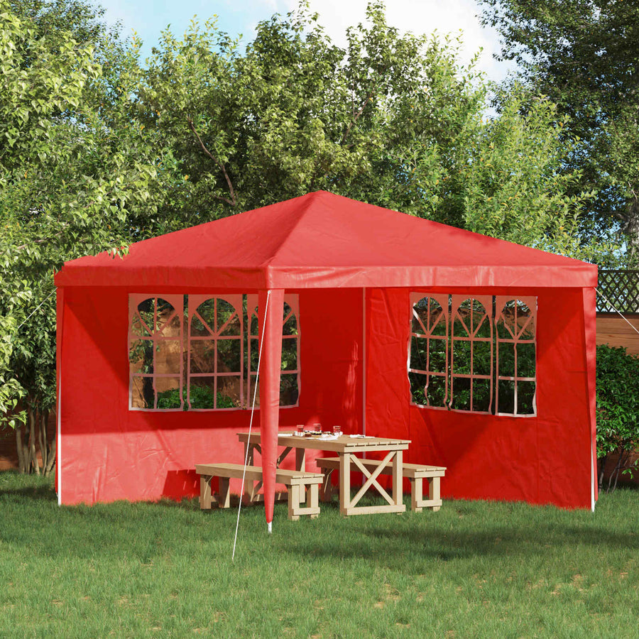 Party Tent Zijwand 2 pcs 300 x 195 cm Rood PE en staal