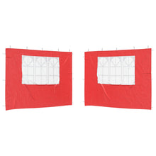 Party Tent Zijwand 2 pcs 300 x 195 cm Rood PE en staal