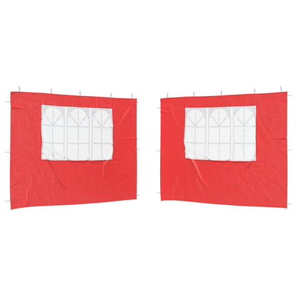 Party Tent Zijwand 2 pcs 300 x 195 cm Rood PE en staal
