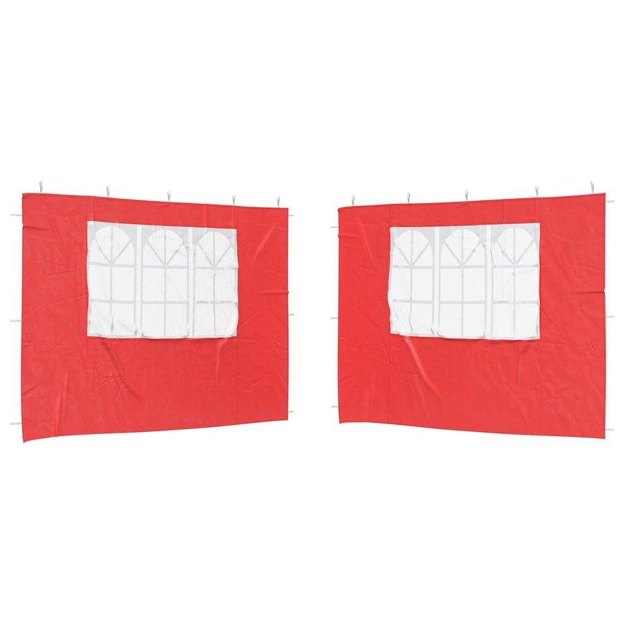 Party Tent Zijwand 2 pcs 300 x 195 cm Rood PE en staal