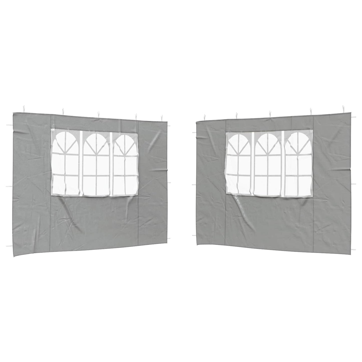 Party Tent Zijwand 2 pcs 300 x 195 cm Lichtgrijs PE en staal