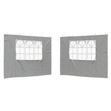 Party Tent Zijwand 2 pcs 300 x 195 cm Lichtgrijs PE en staal