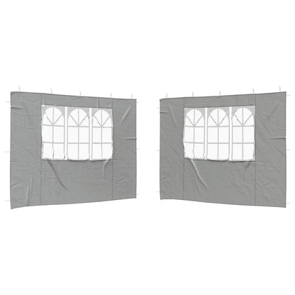 Party Tent Zijwand 2 pcs 300 x 195 cm Lichtgrijs PE en staal
