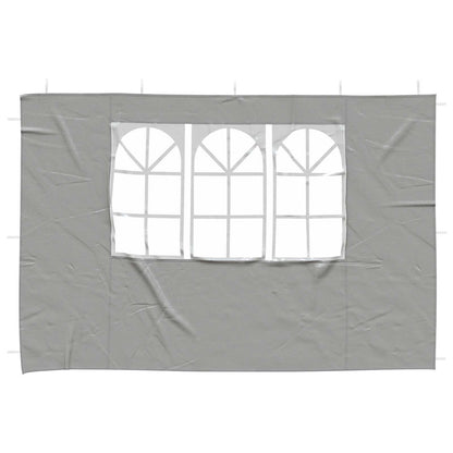 Party Tent Zijwand 2 pcs 300 x 195 cm Lichtgrijs PE en staal