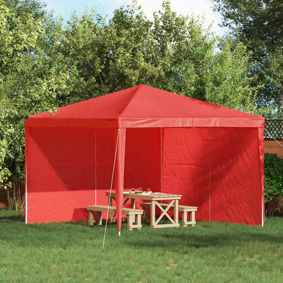 Party Tent Zijwand 2 pcs Rood 300 x 195 cm PE en staal