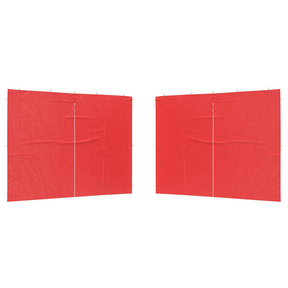 Party Tent Zijwand 2 pcs Rood 300 x 195 cm PE en staal