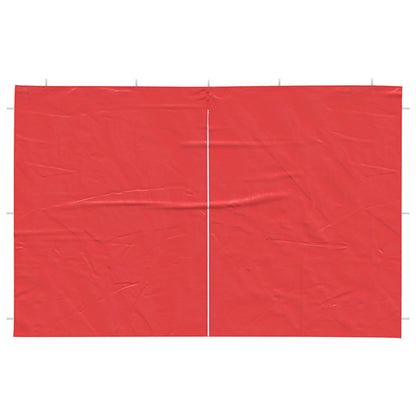 Party Tent Zijwand 2 pcs Rood 300 x 195 cm PE en staal