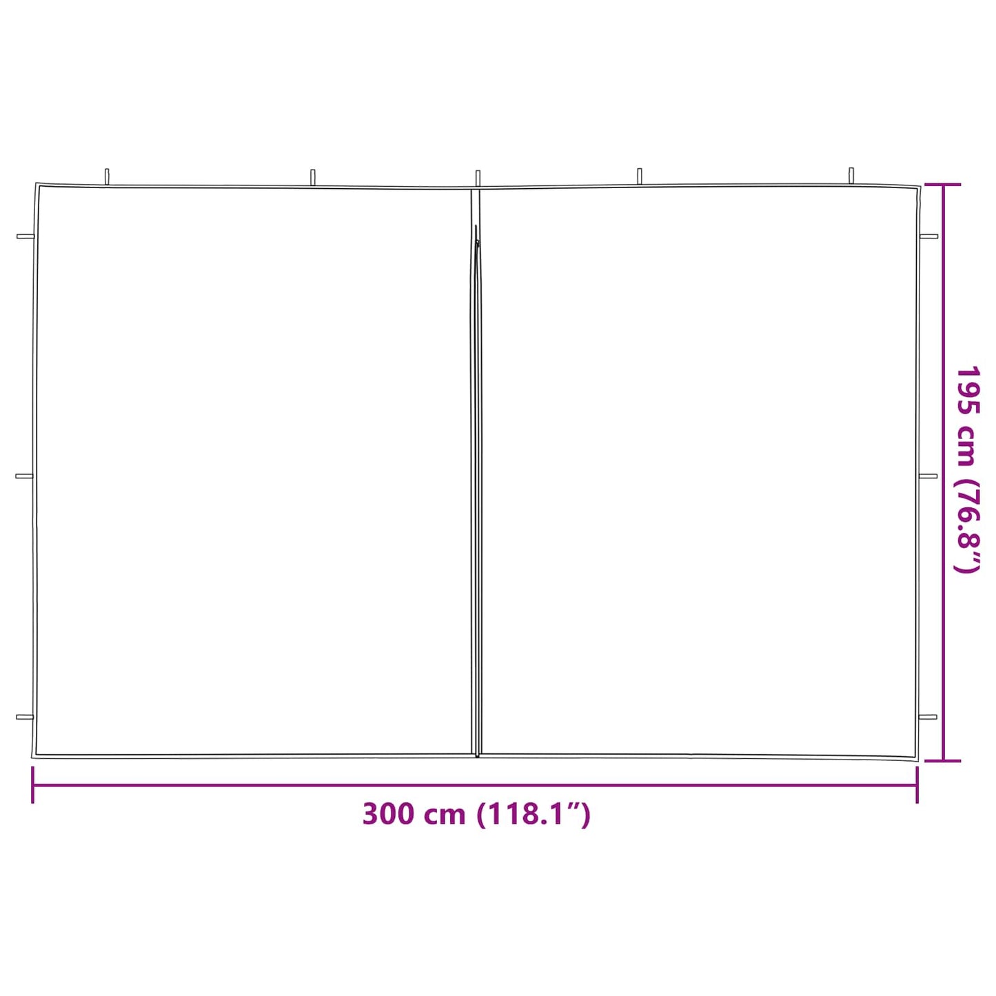 Party Tent Zijwand 2 pcs Rood 300 x 195 cm PE en staal