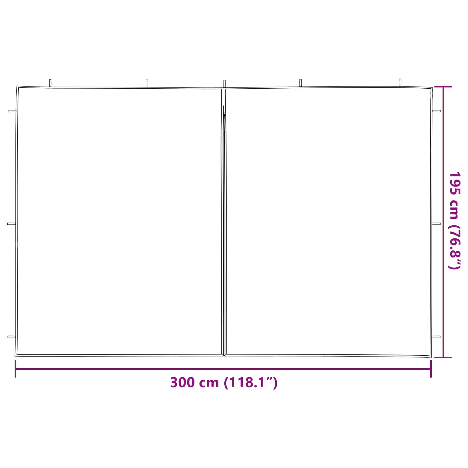 Party Tent Zijwand 2 pcs Rood 300 x 195 cm PE en staal