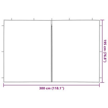 Party Tent Zijwand 2 pcs Rood 300 x 195 cm PE en staal