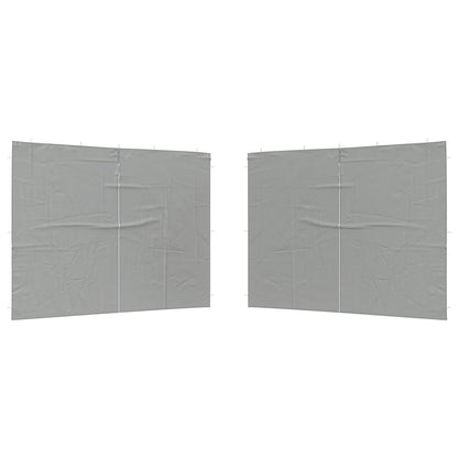 Party Tent Zijwand 2 pcs Lichtgrijs 400 x 195 cm PE en staal