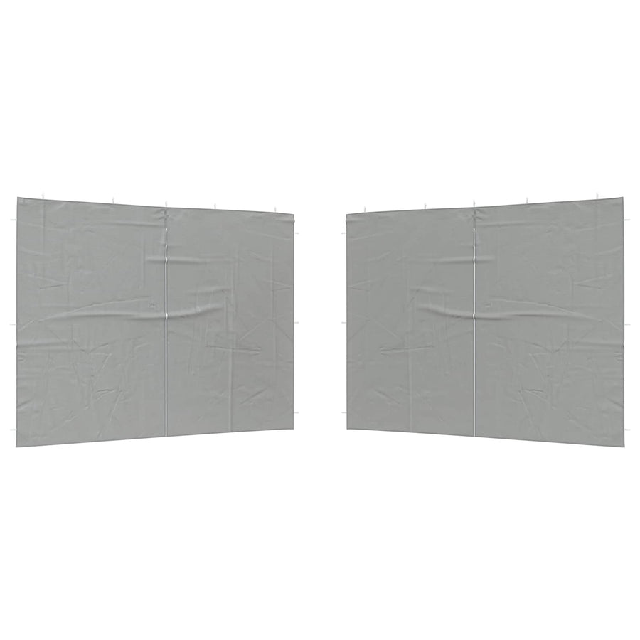 Party Tent Zijwand 2 pcs Lichtgrijs 400 x 195 cm PE en staal