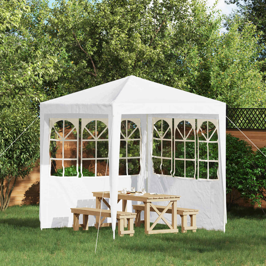 Party Tent Zijwand 2 pcs 200 x 195 cm Wit PE en staal