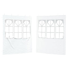 Party Tent Zijwand 2 pcs 200 x 195 cm Wit PE en staal