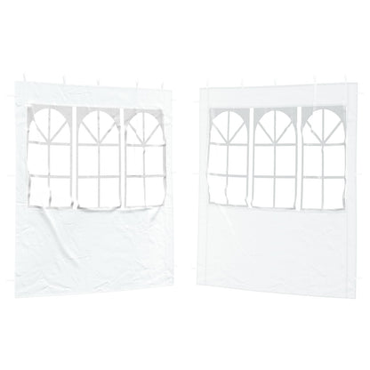 Party Tent Zijwand 2 pcs 200 x 195 cm Wit PE en staal