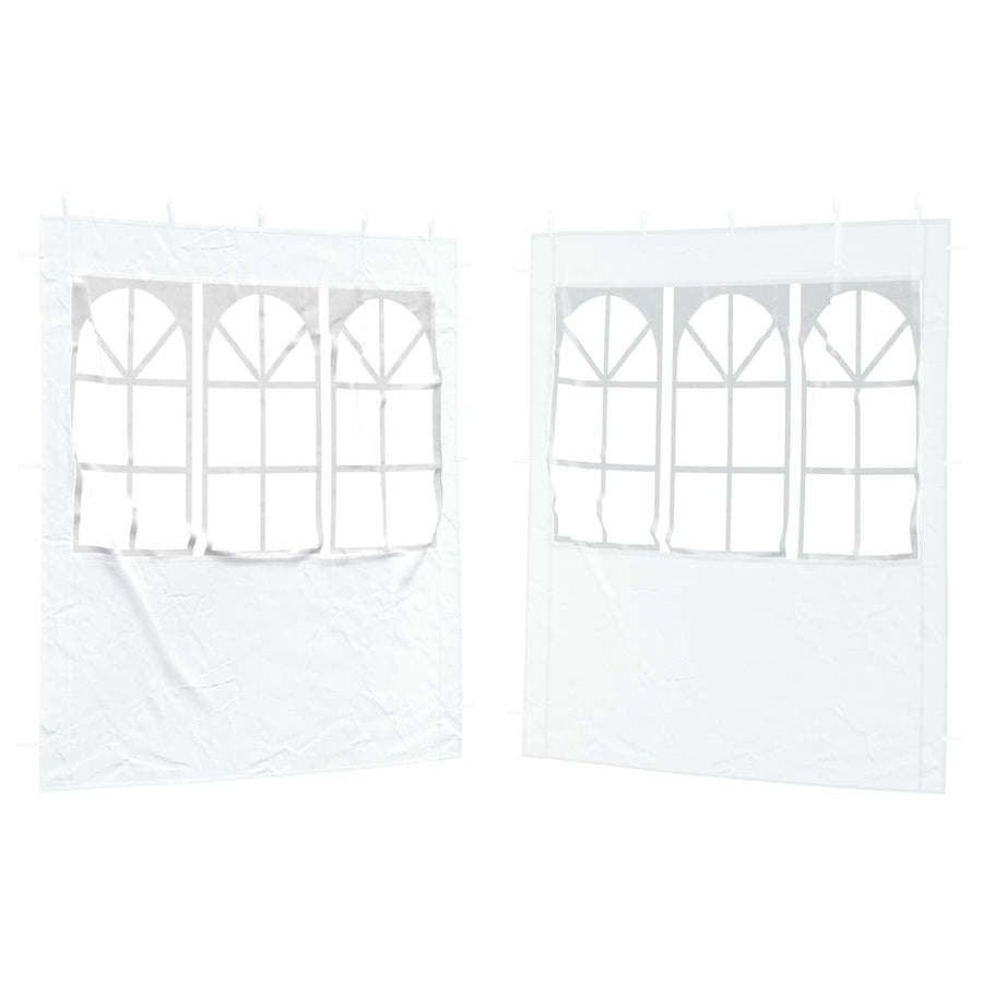 Party Tent Zijwand 2 pcs 200 x 195 cm Wit PE en staal