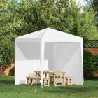 Party Tent Side Wall 2 pcs White 200 x 195 cm PE and steel