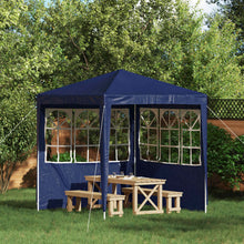 Party Tent Zijwand 2 pcs 200 x 195 cm Blauw PE en staal