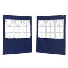 Party Tent Zijwand 2 pcs 200 x 195 cm Blauw PE en staal