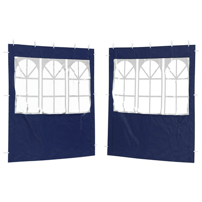 Party Tent Zijwand 2 pcs 200 x 195 cm Blauw PE en staal