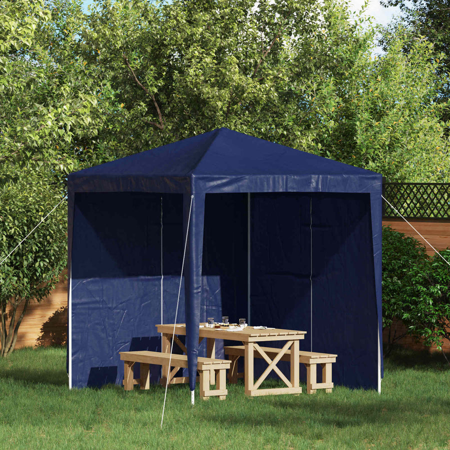 Party Tent Zijwand 2 pcs Blauw 200 x 195 cm PE en staal