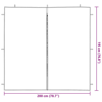 Party Tent Zijwand 2 pcs Antracietkleurig 200 x 195 cm