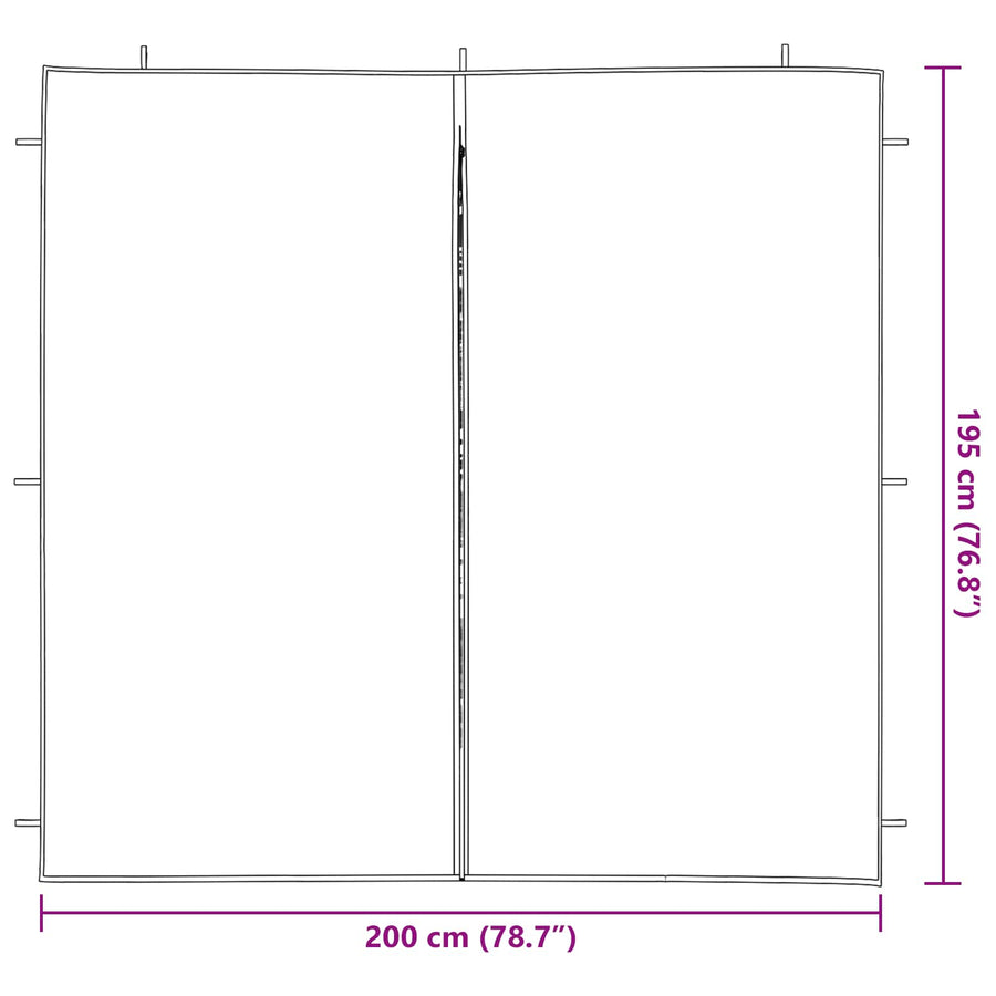 Party Tent Zijwand 2 pcs Antracietkleurig 200 x 195 cm